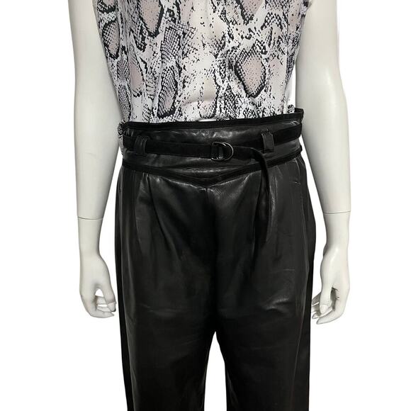 G. Gucci Vintage 70s High Rise Black Leather Pants Womenβs Size Large - Picture 11 of 16